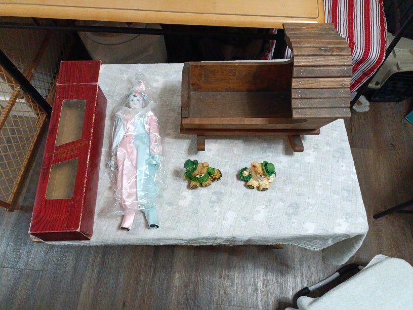 Porcelain Doll And Crib