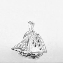 Sterling Silver Sail Boat Pendant 