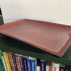 Red Stoneware Serving Platter