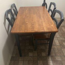 Table Blue and Brown 