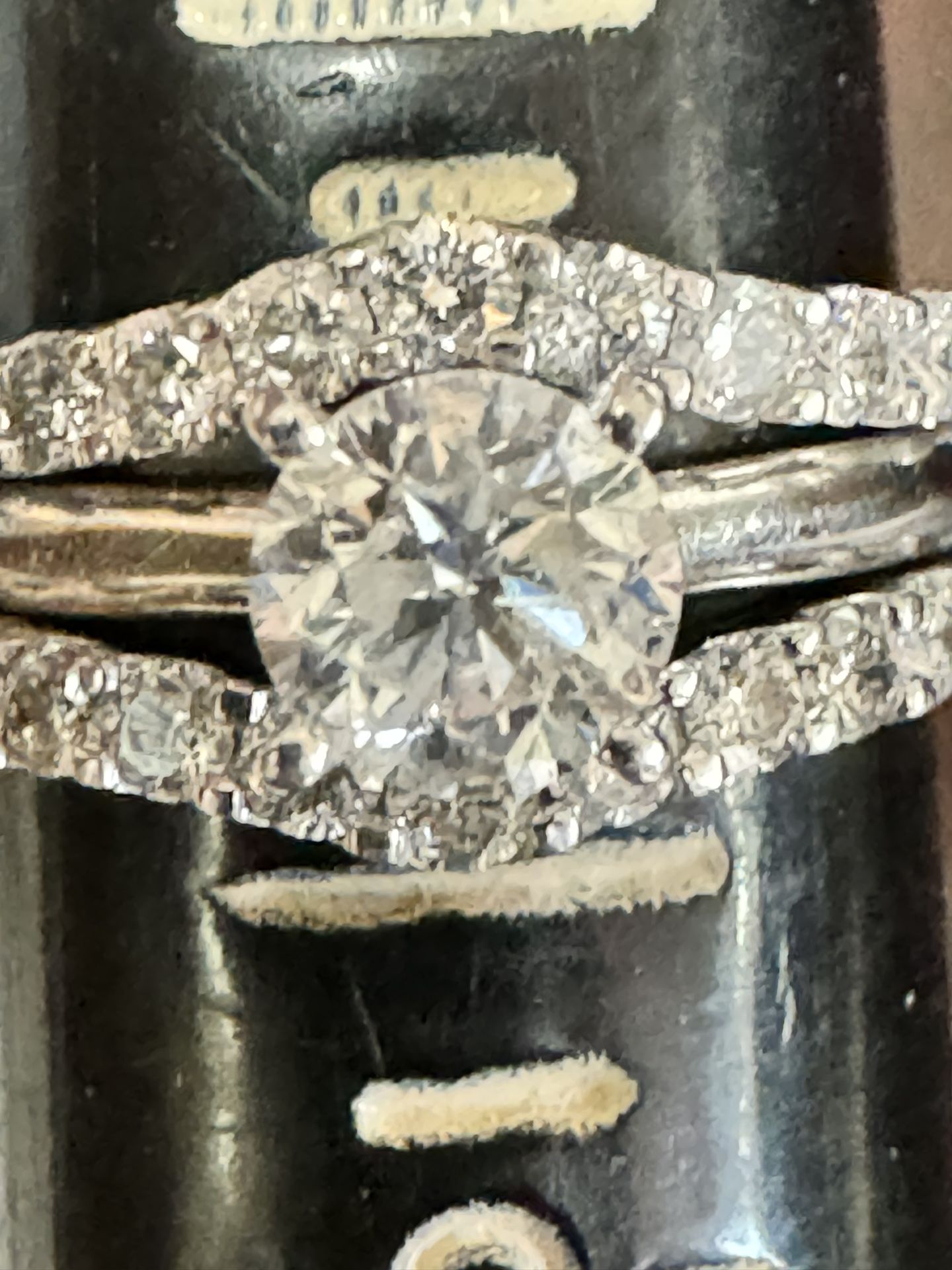 White Gold 14 Karat Engagement Ring Center Stone .95