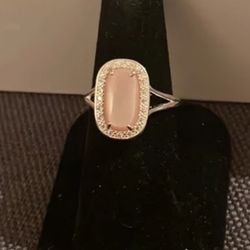 Ring Sterling Silver Blushing Mother Of Pearl Ring Pink AVON 