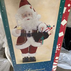 30” Santa Animated With Music Vintage