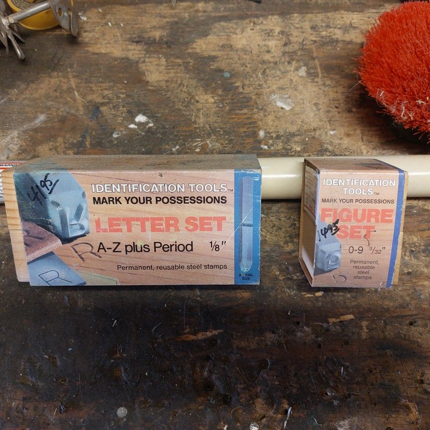 Number and letters metal stamps