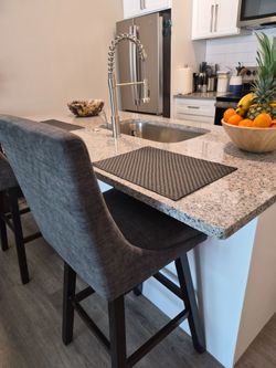 BRAND NEW 2 DARK GREY BAR STOOLS