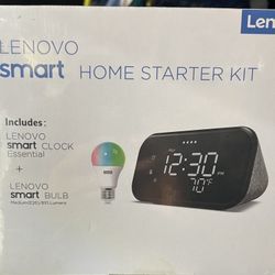 Lenovo Smart Clock Essential and Smart Color Bulb (Wi-Fi,  A19, 800 Lumen - 60 Watt Equiv.)