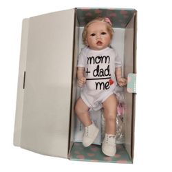 NPK Baby Girl Blonde Hair Blue Eyes Reborn Doll