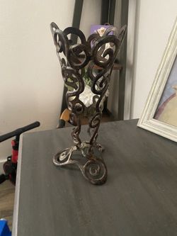 Vintage Brass Swirl Vase