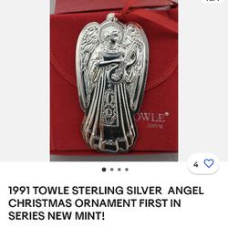 Vintage 1991  Angel  Towle Christmas Ornament 