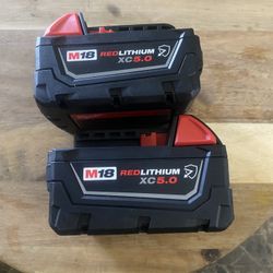 Milwaukee (2) Batteries 5.0 New/nuevo