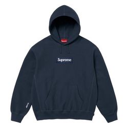 Supreme Box Logo Hooded Sweatshirt Navy Hoodie (FW25)
