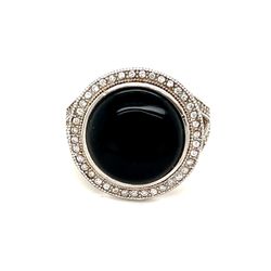 Round Black Onyx Ring