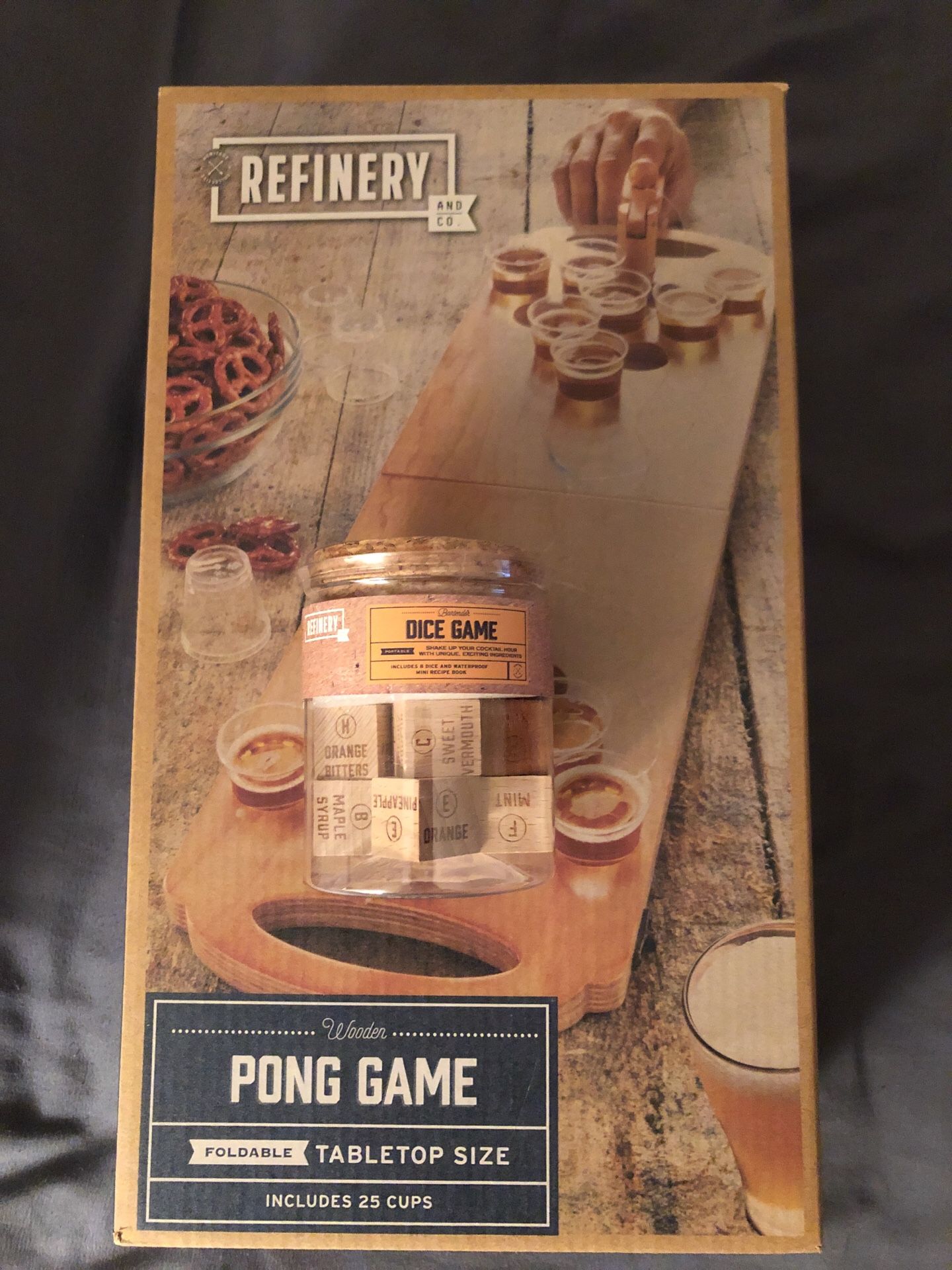 Beer pong and dice game