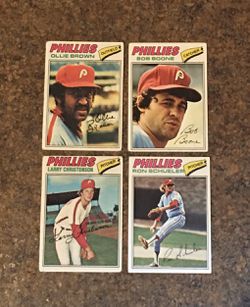 1977 Philadelphia Phillies Autographed Collectible Sports Memorabilia Trading Cards