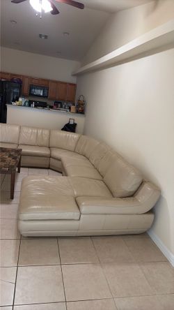 Used Cream Sectional + Coffee Table/ end tables