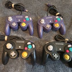 Nintendo GameCube Black and Indigo Original Gamecube Controllers