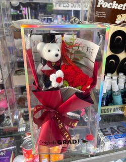 Graduation Teddy Bear Flower Bouquet Gift
