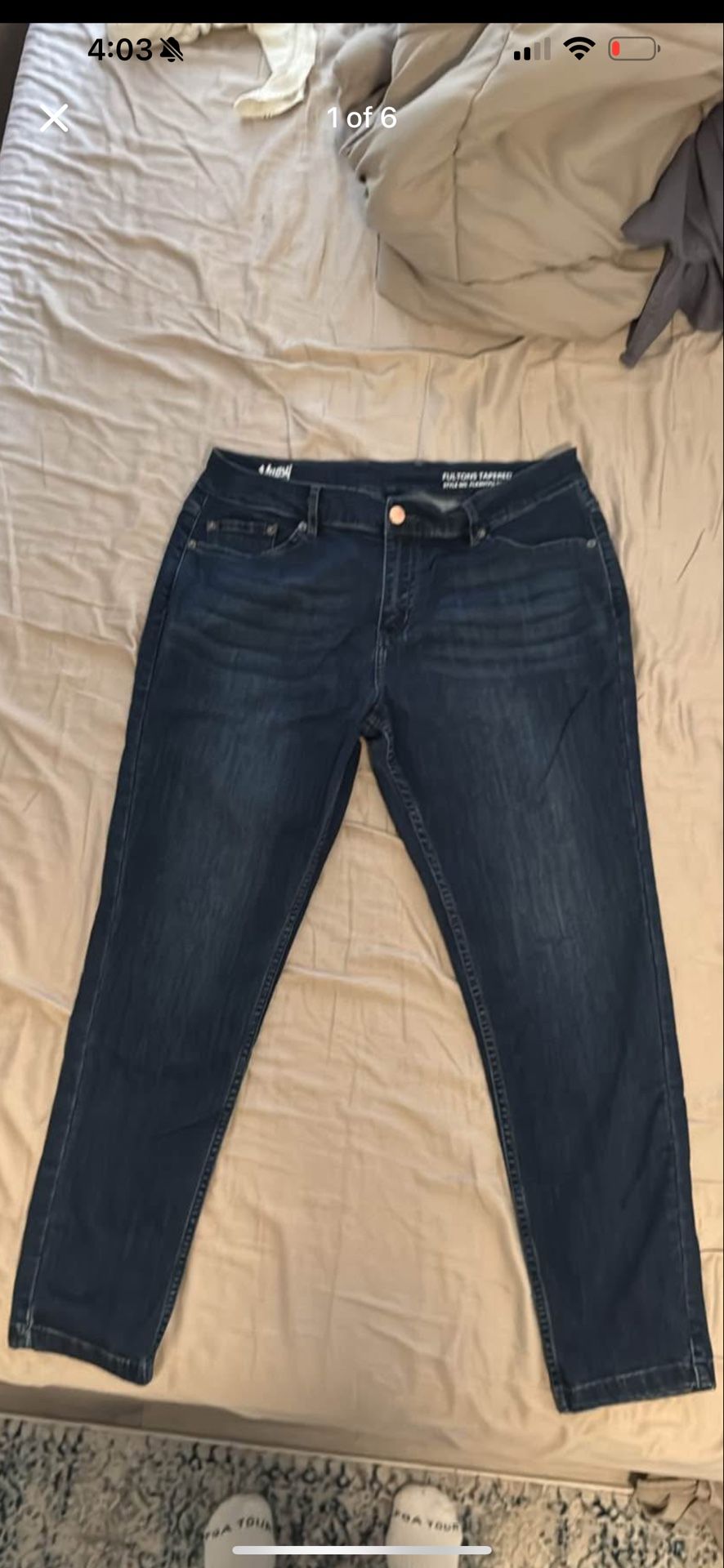 Mugsy Men’s Jeans Fultons Tapered 36 x 32.