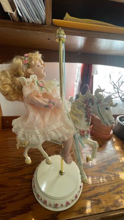 Vintage Carousel Horse with Doll – $60 OBO