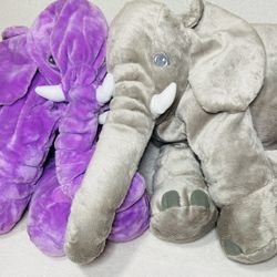 20" Jumbo Ikea Elephant Plush Toy + Purple Lavender Elephant Plush