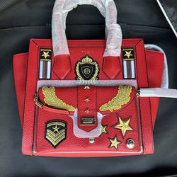 Henri Bendel Red Military Bag