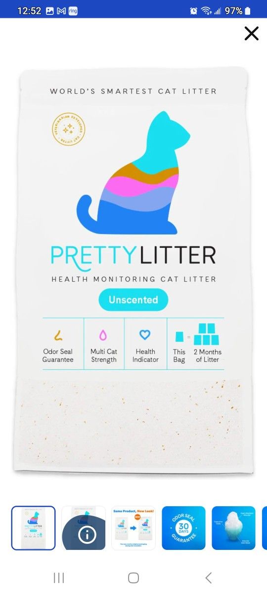 PrettyLitter Health Monitoring Cat Litter, 8-lb bag