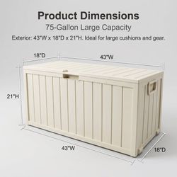 75 gallon patio storage deck box with wheels brand new caja de almacenamiento 75 gallones caja de exteriors 75 gallones