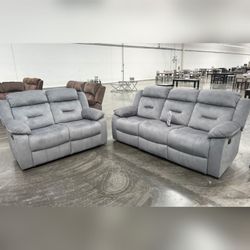 Velvet Gray 2 pc sofa and loveseat