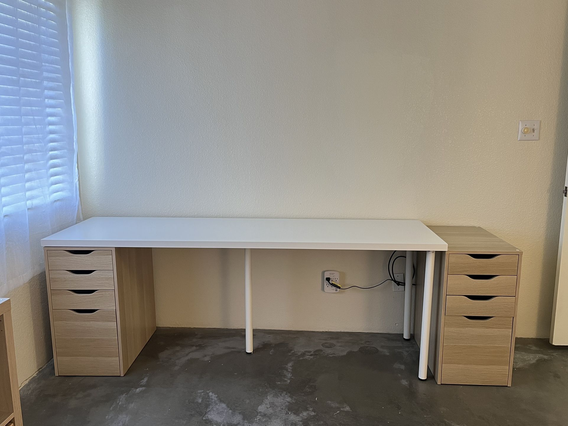 Desk Top and File Cabinets Set - IKEA