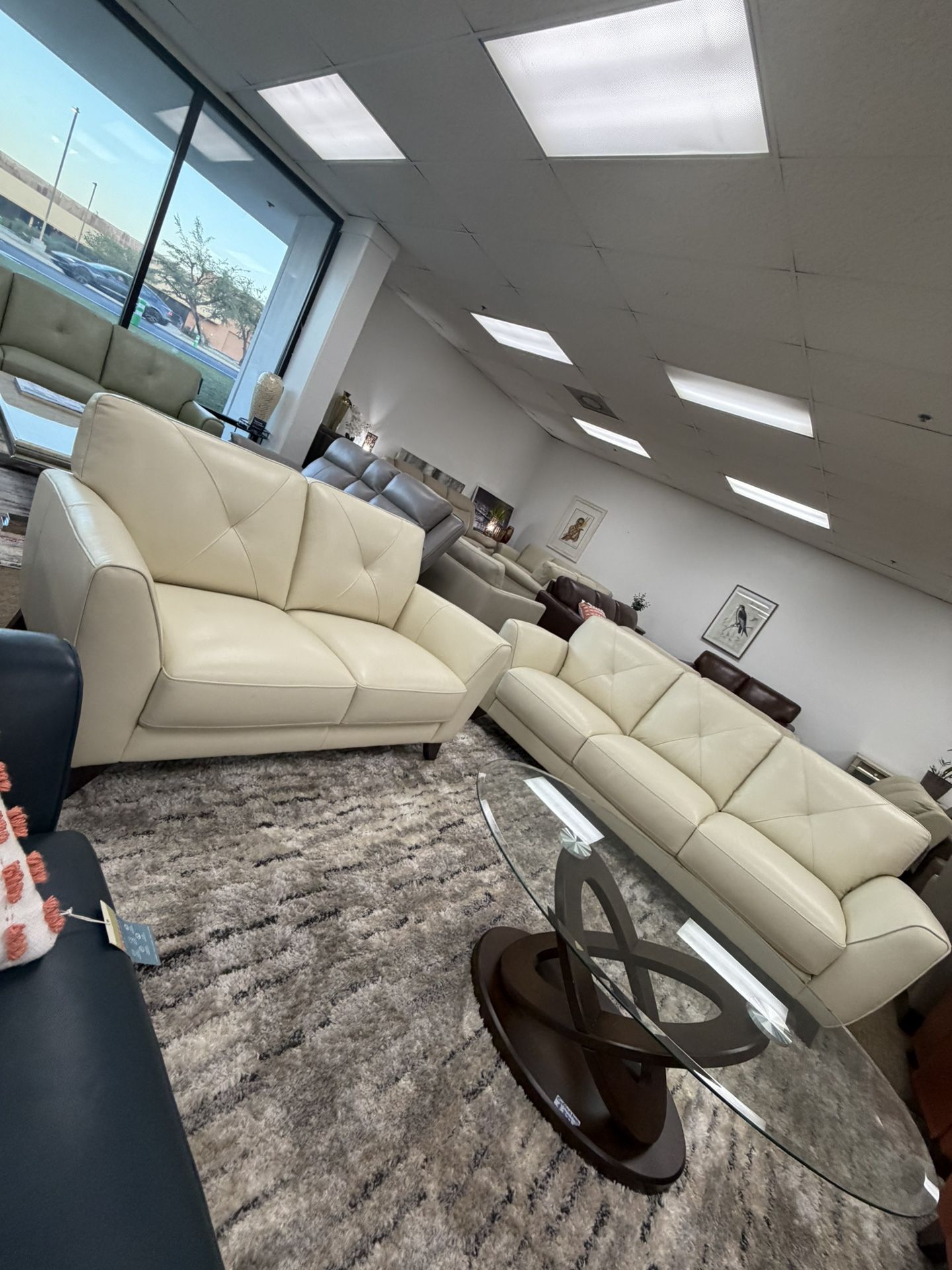 100% Real Leather Sofa-Myia-zero down Payment