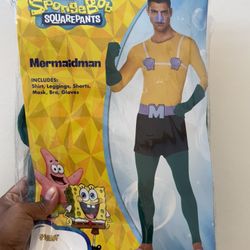 Mermaid man Costume SpongeBob SquarePants medium Men’s