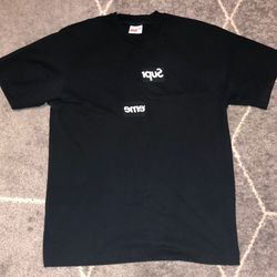 SUPREME x CDG BLACK SPLIT BOX LOGO TEE