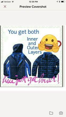 Boys 3in1 size Large (10-12) 2 Piece water Repellent Jacket!