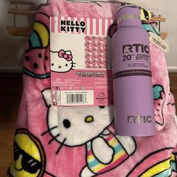 Hello Kitty blanket and RTIC water bottle Easter bundle