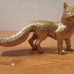 Shinny Little Brass Fox Figurine