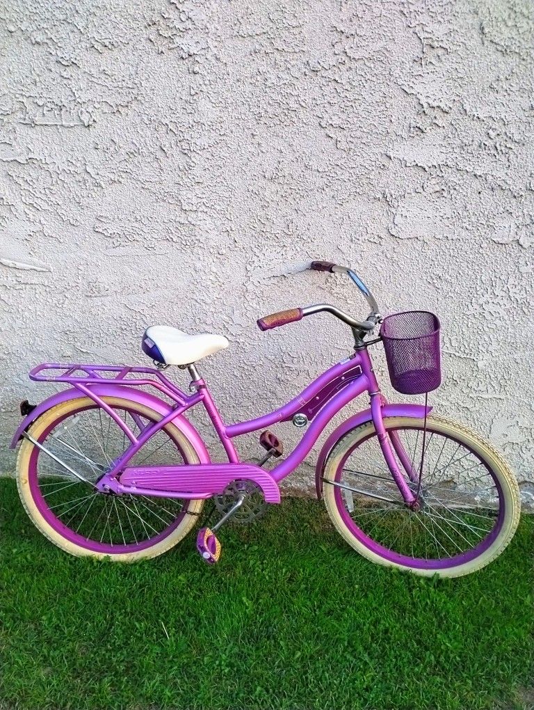 Women's Purple Huffy Nel Lusso 24" Beach Cruiser Bike Bicicleta Basket