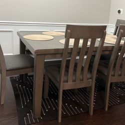 Dining Table, 4 Chairs, and Bench