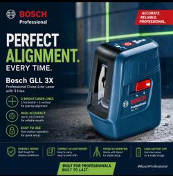 Bosch GLL 3X Professional Cross Line Laser with 3 lines