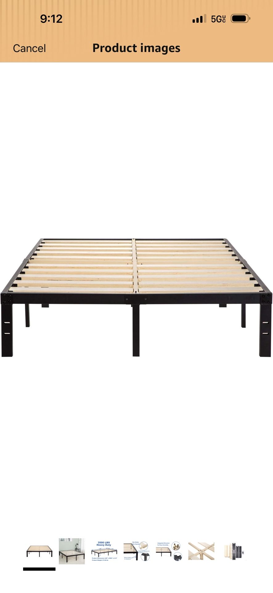 Queen Black Metal Bed Frame