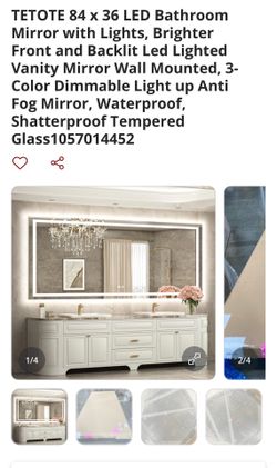 84x36 bid bathroom mirror, led touch mirror