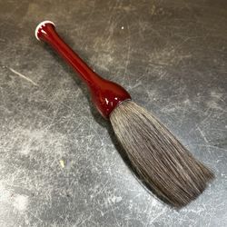 Antique Chinese Ox Blood Porcelain Calligraphy Brush No Chips Horse Hair