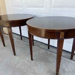 Antique MAHOGONY LEATHER TOP TABLES