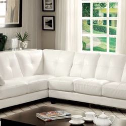 SECTIONAL LEATHERETTE WHITE (F6268) $649      
