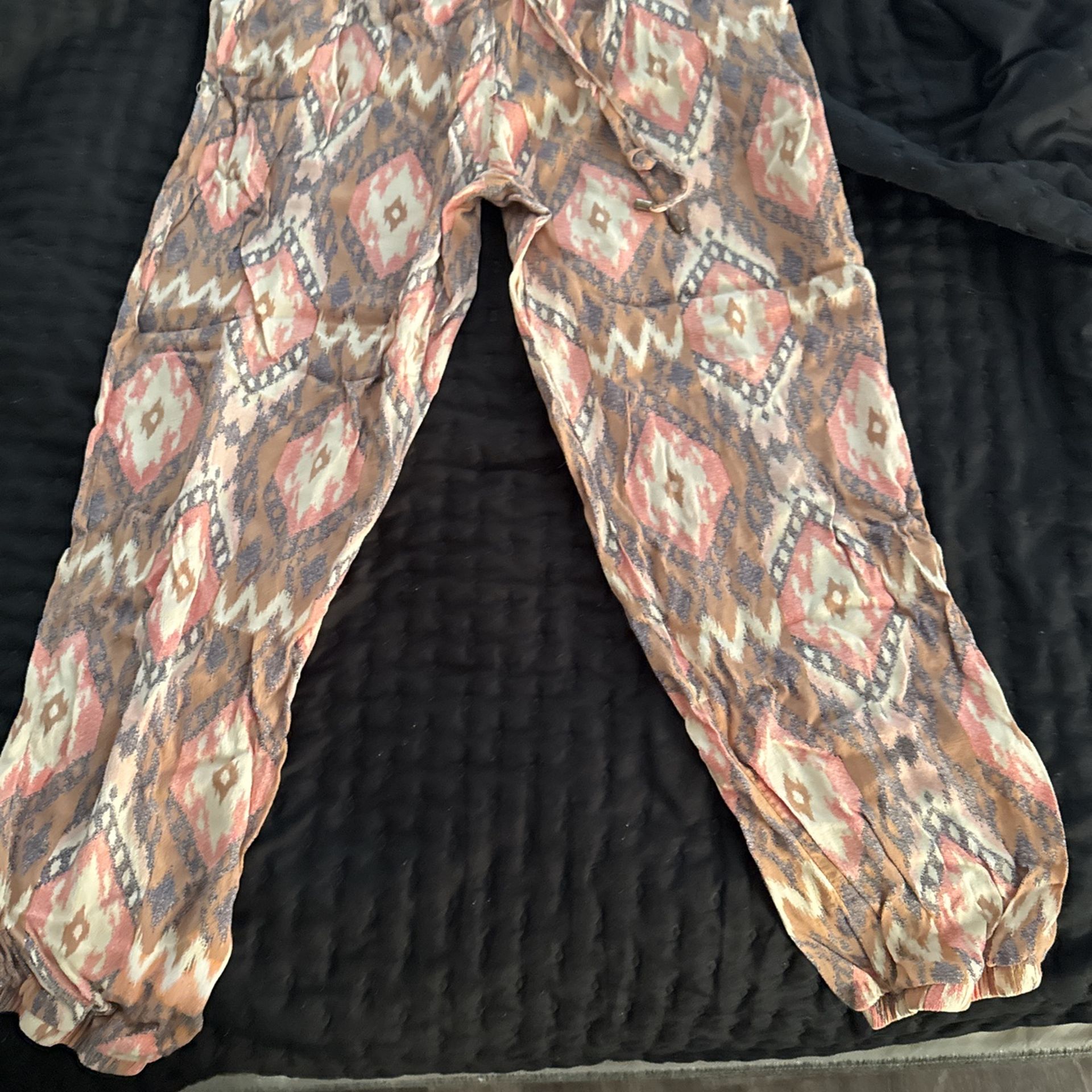 Rose And Khaki Colored Joggers, Large Women