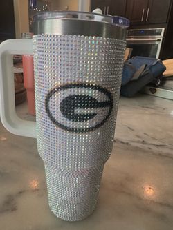 Blinged Out Green Bay Packers Stanley Cup Tumbler 40oz ✨