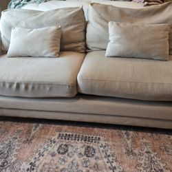 Neutral Beige Sofa Couch – Clean & Comfortable – $100