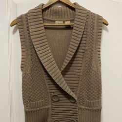 Tan Knit Sweater Vest