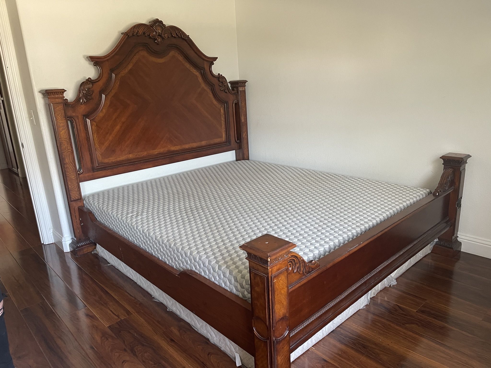Cal King Bed frame & Mattress — No Missing Parts
