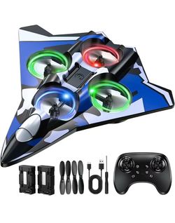 RC Plane Foam Airplane with LED Lights, Remote Control Airplane Fighter Jet