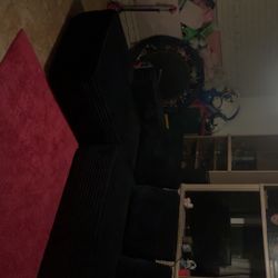 Boneless Black Corduroy Couch